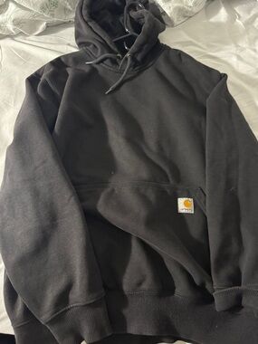 Carhartt Black heavyweight Hooded Sweatshirt with Logo Patch raindefender